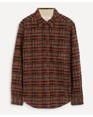 Portuguese Flannel Geometric Wool Shirt - Brown