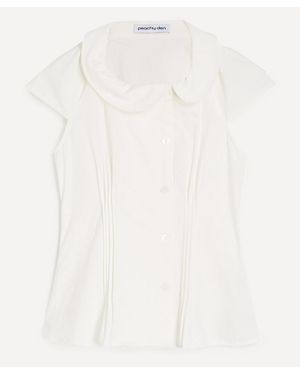 Peachy Den Missy Asymmetric Blouse - White