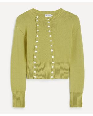 Caspar the Label Poet Cotton-Cashmere Cardigan - Green