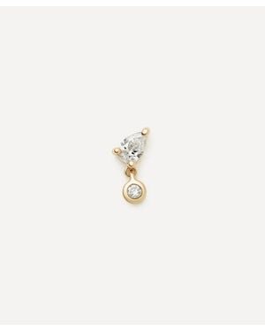 Missoma 14Ct Pear-Shaped Diamond Flat Back Stud Earring - White