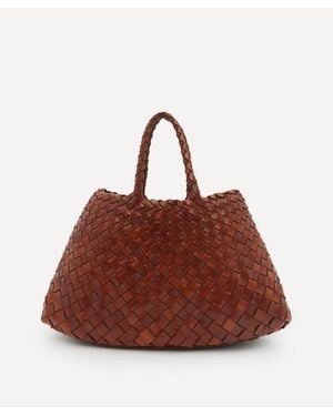 Dragon Diffusion Small Santa Croce Woven Leather Tote Bag - Brown