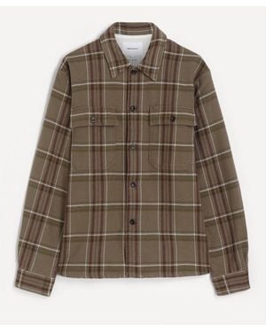 Norse Projects Hjalmer Heavy Twill Check Overshirt - Brown