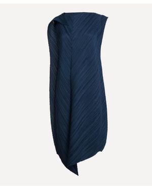 Pleats Please Issey Miyake Flare Pleated Midi Dress - Blue