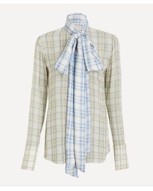 Acne Studios Silk Blouse With Scarf - Blue