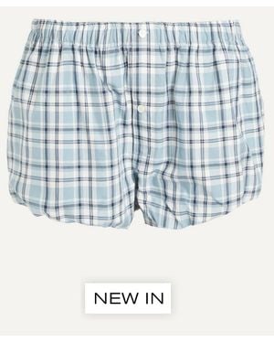Acne Studios Gathered Check Shorts - Blue