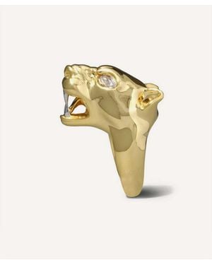 Alexis 14Ct-Plated Panther Visage Ring - Natural