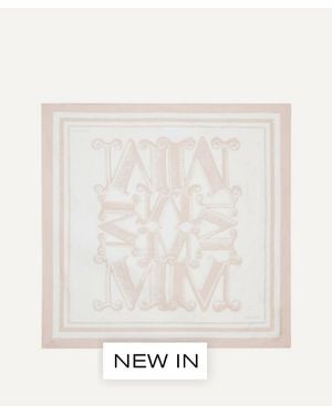 Max Mara Printed Oversized Silk Scarf - White