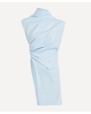Tolu Coker Draped Asymmetric Blouse - Blue
