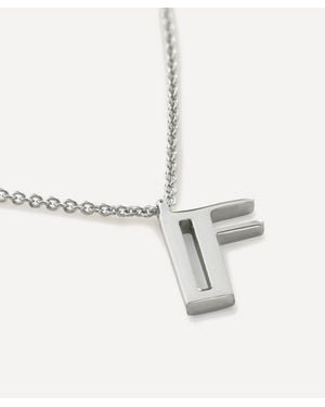 Monica Vinader Sterling Initial F Pendant Necklace - White