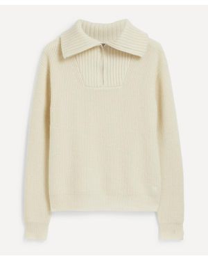 THE UNIFORM Quarter Zip Cashmere Sweater - Natural