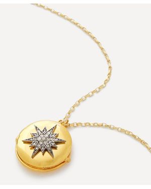 Kirstie Le Marque Plated Diamond Guiding Star Locket Necklace - Metallic