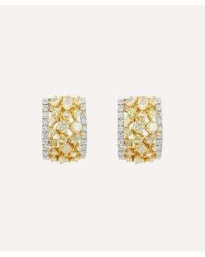 Kojis 18Ct And Diamond Hoop Earrings - Metallic