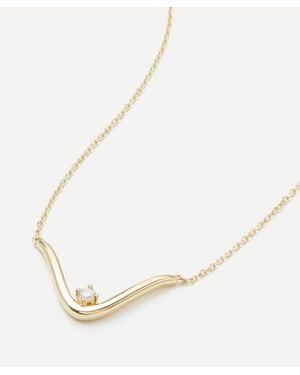 Mizuki 14Ct Diamond Curve Chain Necklace - Natural