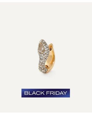 Selim Mouzannar 18Ct Basilisk Diamond Huggie Hoop Earring Left - White