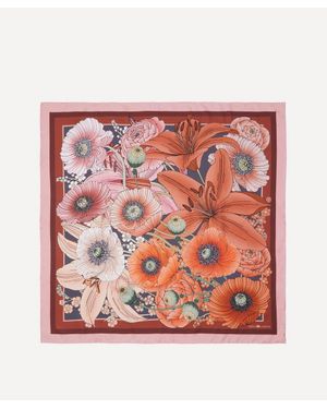Emily Carter Lily And Poppy 90X90 Silk Scarf - Pink