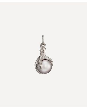 Maria Nilsdotter Sterling Big Claw Pearl Drop Earring - White
