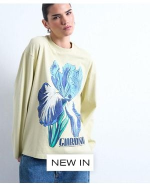 TOPSHOP Graphic Giardino Iris Skater T-Shirt - Blue