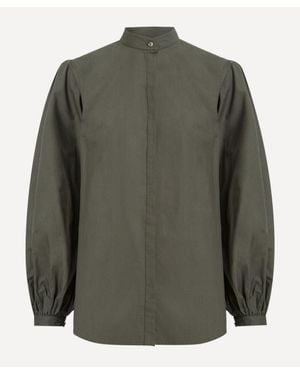 Mondo Corsini Maia Cotton Poplin Blouse - Green