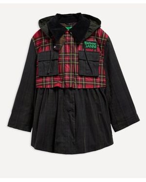 Barbour X Ganni Royal Stewart Tartan Peplum Waxed Jacket - Black
