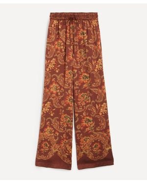 ALÉMAIS Seraphina Silk Jogger Pants - Red