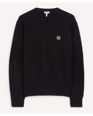Loewe Anagram-Embroidered Wool Jumper - Black
