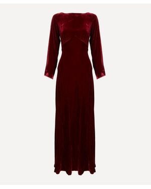 RIXO London Devina Silk-Velvet Dress - Red
