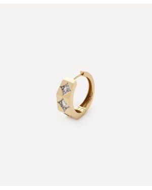 Marie Lichtenberg 18Ct Gm Ecrou Diamond Hoop Earring - White