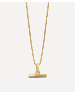 Rachel Jackson 22Ct-Plated Mini T-Bar Pendant Necklace - Metallic