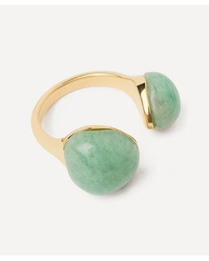 Pdpaola 18Ct-Plated Aventurine Gravity Ring - Green