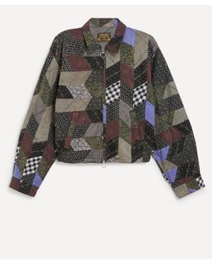 Kapital Yabane Quilt Patchwork Drizzler Parka - Black
