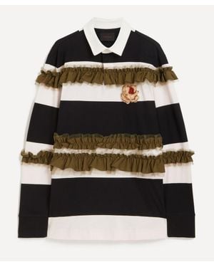 Simone Rocha Turbo Embellished Ruffle Rugby Shirt - Black