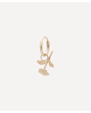 Anna + Nina X Liberty 14Ct Single Jasmine Flower Ring Hoop Earring - White