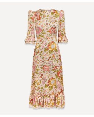 The Vampire's Wife Falconetti Silk Floral Dress - Metallic