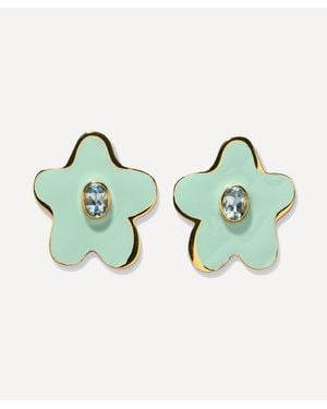 Lizzie Fortunato Plated Camilo Topaz Stud Earrings - Green
