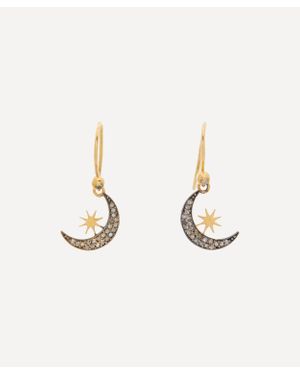 Kirstie Le Marque 9Ct-Plated Diamond Moon And Stars Drop Earrings - White