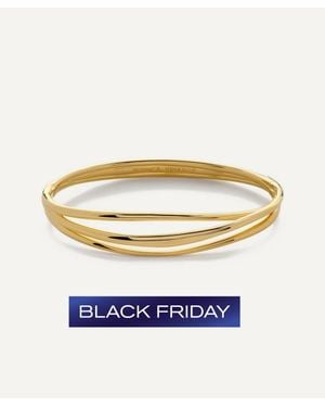 Monica Vinader 18Ct-Plated Vermeil Nura Wrap Bangle Bracelet - White