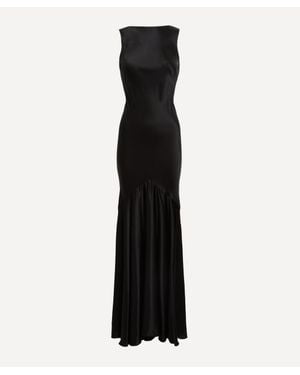 Nina Ricci Stretch Satin Mermaid Halter Dress - Black