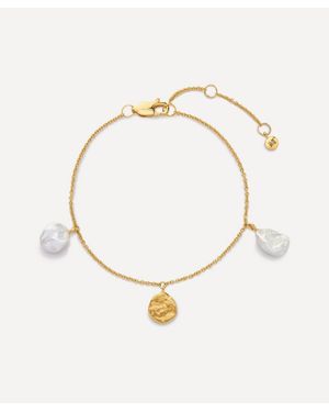 Monica Vinader 18Ct-Plated Vermeil Capri Keshi Station Bracelet - White