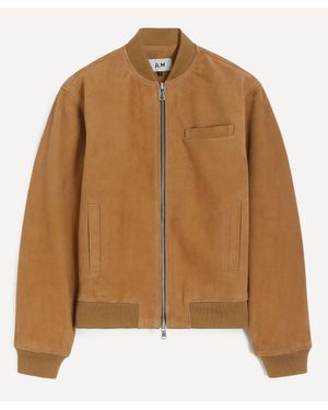 A.m. Suede Bomber Jacket - Brown