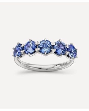 Dinny Hall 18Ct Elyhara Five Sapphire Stone Ring - Blue