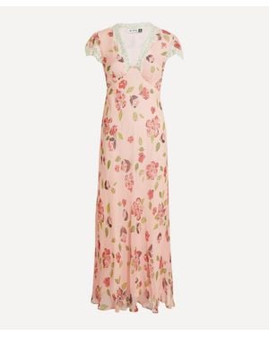 RIXO London Clarice Chiffon Midi Dress - Pink