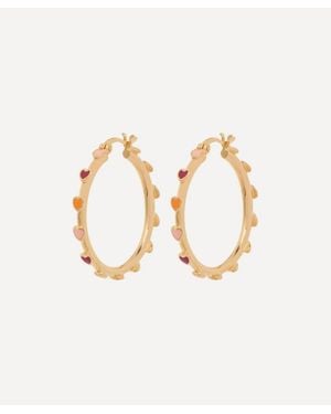 Anna + Nina X Liberty-Plated Large Sunset Love Hoop Earrings - White