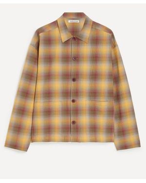 YMC Pj Contrast Check Overshirt - Brown