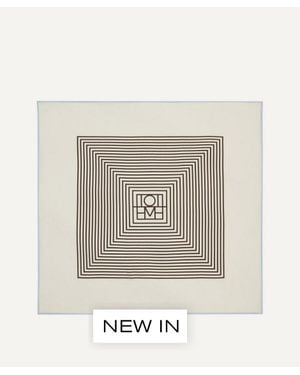 TOTEME Centered Monogram Silk Scarf - White