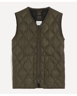 Taion Military V-Neck W-Zip Down Vest - Green