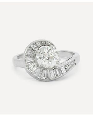 Kojis Old Cut Diamond Swirl Ring - White