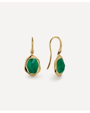 Monica Vinader 18Ct-Plated Vermeil Odyssey Gemstone Wire Drop Earrings - Blue