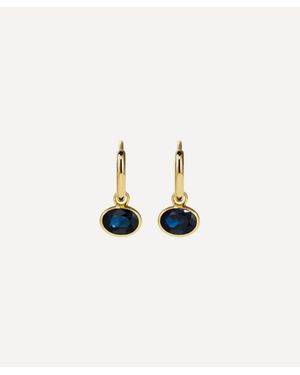 BY PARIAH 14Ct Orbit Sapphire Drop Hoop Earrings - White