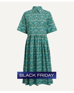 Liberty Tana Lawn Cotton Gallery Shirt Dress - Green