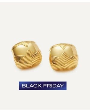 Missoma 18Ct-Plated Hera Oversized Dome Ridge Stud Earrings - Natural